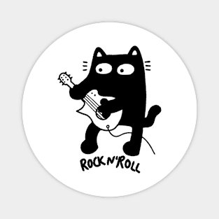 Rock n‘ Roll cat with e guitar Magnet